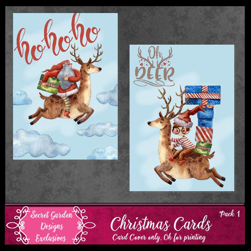 (image for) SGD Exclusive Christmas Cards pack 1